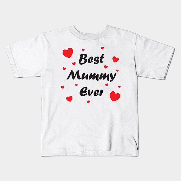 Best mummy ever heart doodle hand drawn design Kids T-Shirt by The Creative Clownfish